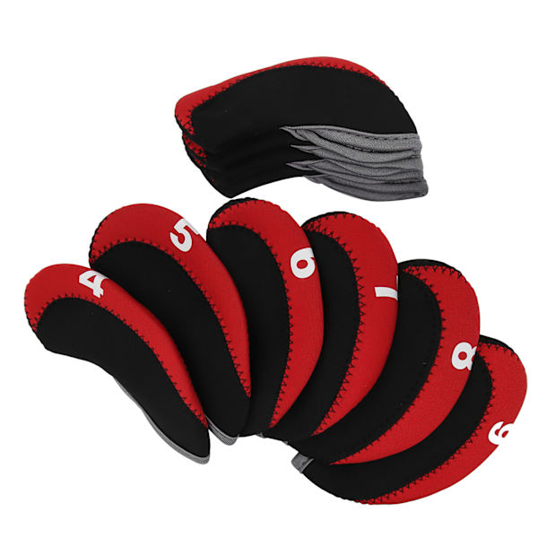 10 st Röda Golf Iron Head Covers Putter Club Protector Set