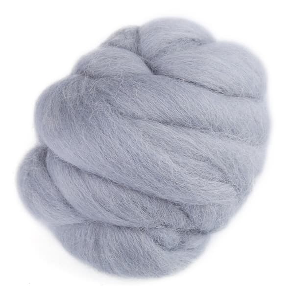 55g Gråfarget Nålefilting Ull Roving Spinnemateriale
