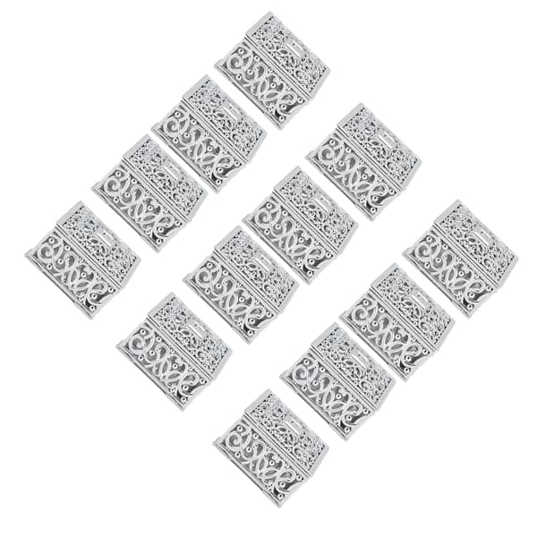 12 Rom Candy Box Plast Candybeholder Bryllupsdusj Tilbehør Sølvfirkant