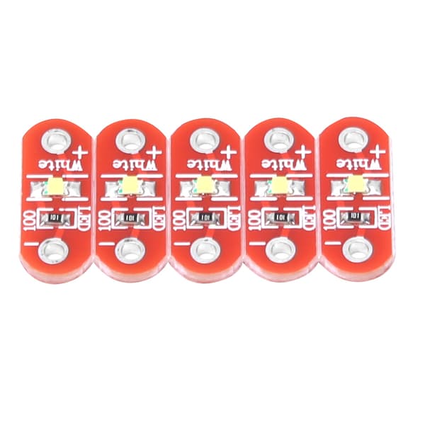 50 stk. LilyPad LED-modul Hvit Bærbar Overflatemontering DIY-sett for Arduino 3V til 5V