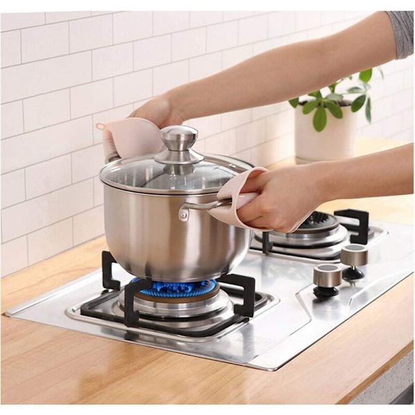Mini tjock silikon värmebeständig ugnsvante för bakning, matlagning, BBQ (blå)