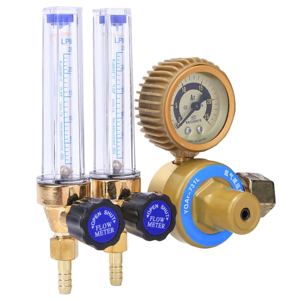 Dobbelt manometer Argon Gas Trykregulator Svejsetilbehør 0,25 MPa