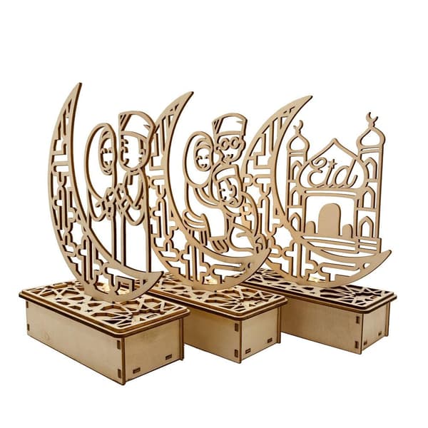 Ramadan LED Lampe Bærbar Eid Natlys Borddekoration