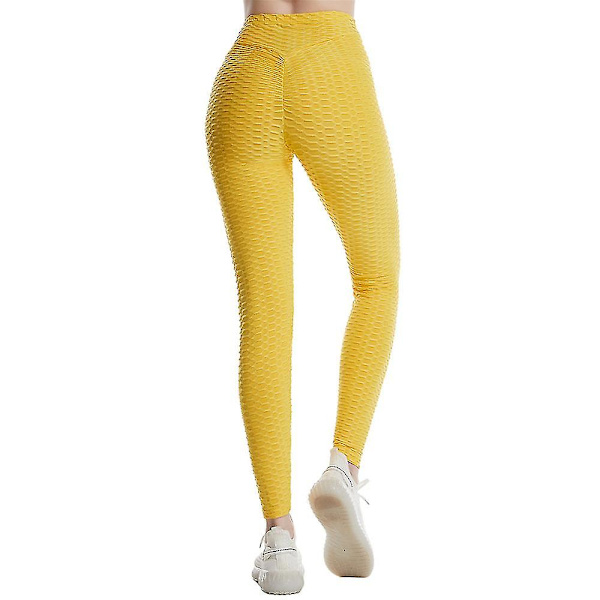 Naisten korkeavyötäröiset superjoustavat leggingsit Yellow L