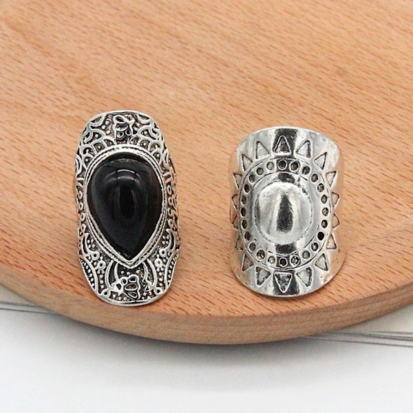 4st/ set Bohemian Style Unisex Ring Slitstark Lättvikt Super Cool Fidget Ring För Fest