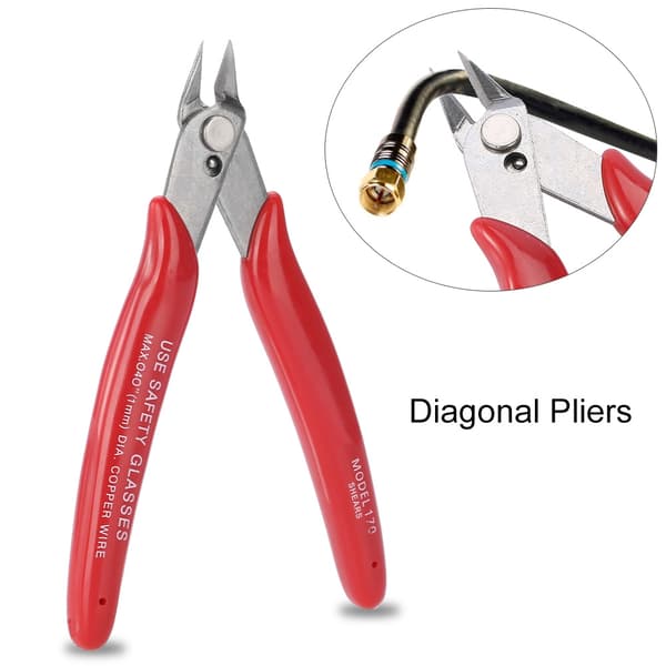 Sidekutter Diagonal Wire Cutter Stål Kabelverktøy Rød