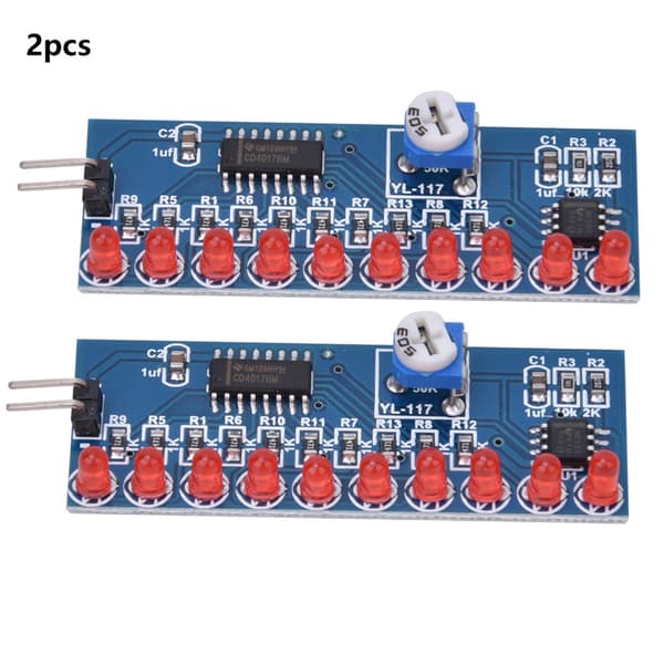 NE555 CD4017 LED Chaser Vattenflöde Ljusmodul DIY Elektronisk Krets Kit 2st