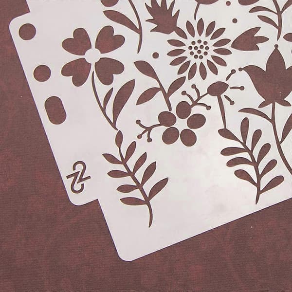Schablonmall Målning Scrapbooking Prägling Stämpling Album Hantverk Blomma Silver Silver