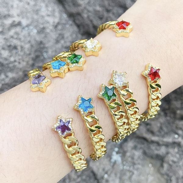 Armband Vintage Zircon Star Fashion Smycken Ac10754 purple