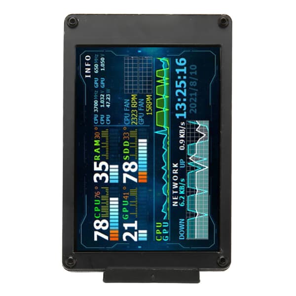 3,5 tommers IPS USB Mini-skjerm CPU GPU RAM Temperaturdataovervåking PC-sensorpanelskjerm med 4-pin hovedkortkabel