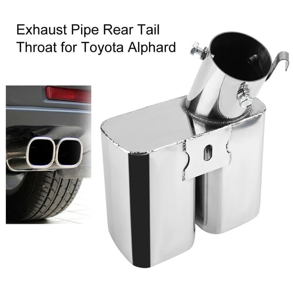 Rustfritt stål dobbel eksosrør lyddemper bakre hals for Toyota Alphard