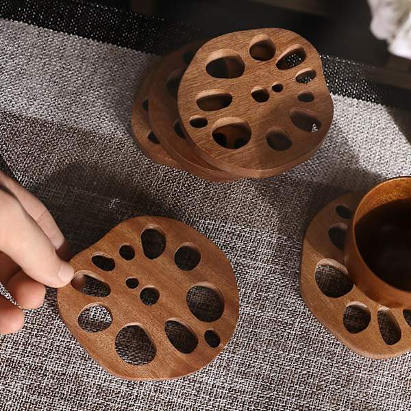 4 kpl Anti-Scratch pöytämatto Kompakti Lotus Root Shape Tyylikäs Lämmönkestävä Pöytämatot Kotitaloustarvikkeet