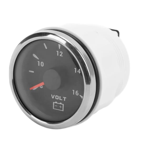 52mm Marine Voltmeter 8-16V Pointer 7 Farver Baggrundsbelysning IP67 Vandtæt Voltmeter til Båd RV Bil 9-32V Sort