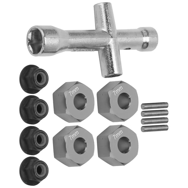 12mm Hex Adapter 7mm Tykk M4 Flenslåsmuttere Kryssnøkkelsett for 1 10 RC Bil Titanium