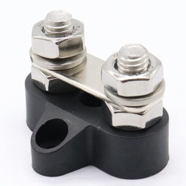 2 STK Heavy Duty terminalskrue fast ledningsstik (sort dobbeltstuds M6 med fane 80A)