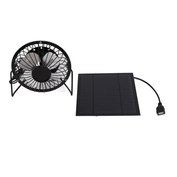 5W Mini Solpanel USB Ventilator Power Bank til Hjemmekontor Udendørs