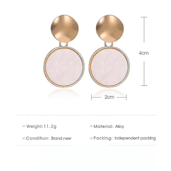 örhängen Geometric Heart Hollow Round Metal Pendant Ear Studs For Party