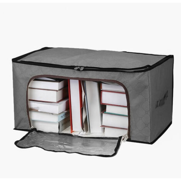 Tøjopbevaringspose med stor kapacitet Quiltskabsopbevaringsbokse (grå, 3 stk.)