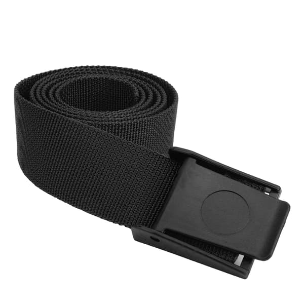 150 cm slidstærk nylon webbing livrem med plastikspænde tilbehør sort