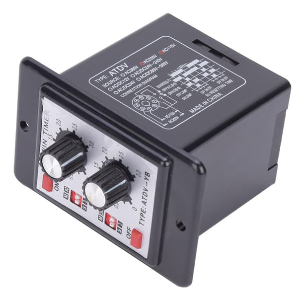 Vred Kontroll Twin Timer Relæ ATDV YB AC110V 220V 50 60Hz