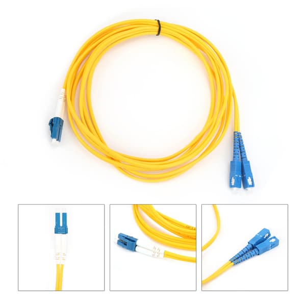 Optisk fiber patch kabel LC UPC til SC UPC 3.0mm PVC SMD