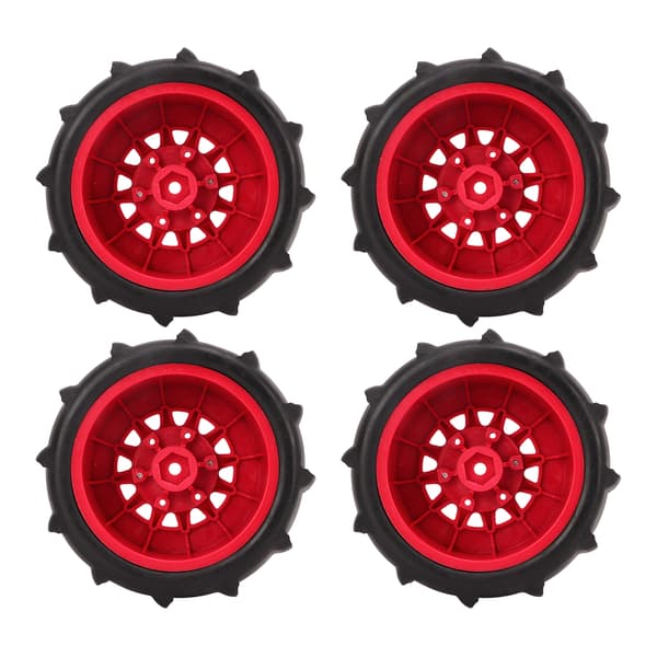 4 ST RC Bil Snöhjul Tjocka Viktade Däck 12mm 14mm 17mm Hex Röd