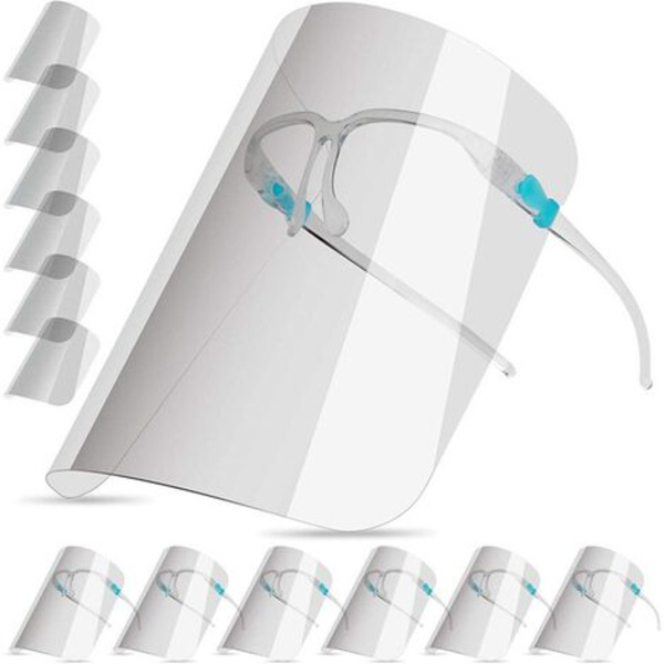 Skyddsvisir, med 1 utbytbar anti-dimmask och 1 återanvändbara glasögon, män och kvinnor kan skydda ögon och ansikte,