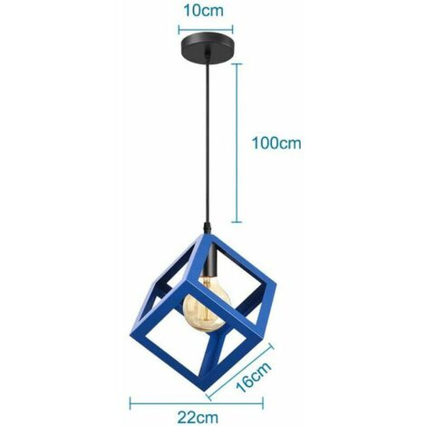 Set med 2 moderna taklampor i kubform ljuskrona i geometrisk stil metall taklampa E27 taklampa för säng