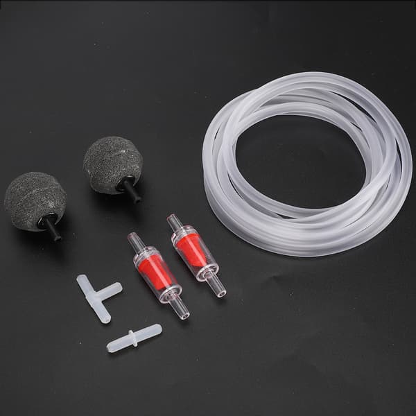 Akvarium Luftpump Tillbehör Sugkopp Backventil Luftsten 3-Vägs Slang Set