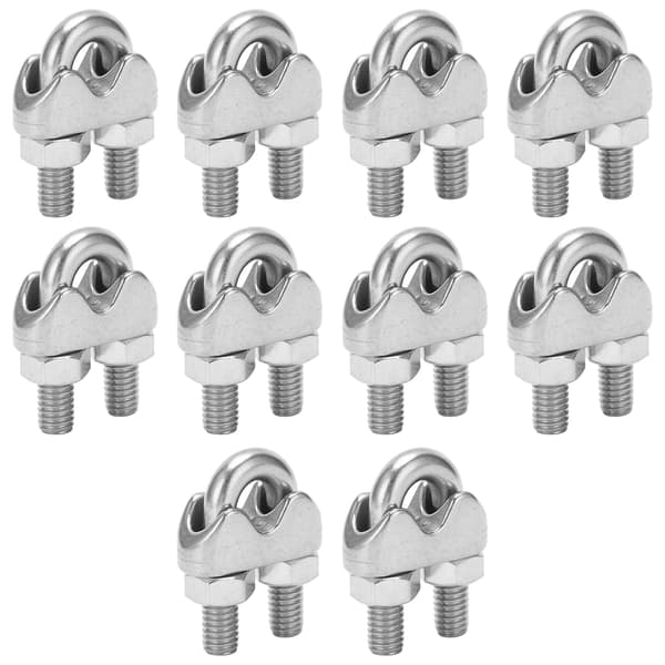 10-pak M6 rustfri stål U-bolt wire reb klemme 1 4 tommer sadel fitting