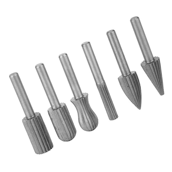 6 stk. Tungsten Carbide Rotary Burr Sæt Træ Metal Gravering Slibebit 6mm Skaft