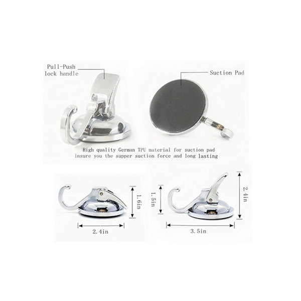 Heavy Duty vakuum sugekop kroge (2pack), Specialiseret til køkken & badeværelse & toilet organisation