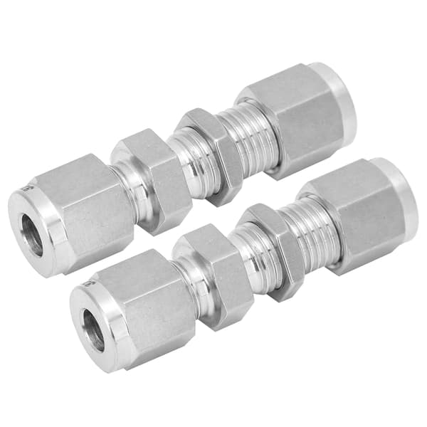 2 STK 316 Rustfrit Stål Kompressionsmuffe Dobbelt Ferrule Fitting Tilbehør 6mm