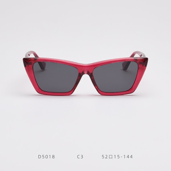 Polarized Cat Eye-solglasögon för damer Wine red ash