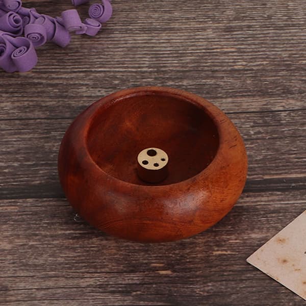 Mini rund røgelsesholder - skålform (rosetræ)