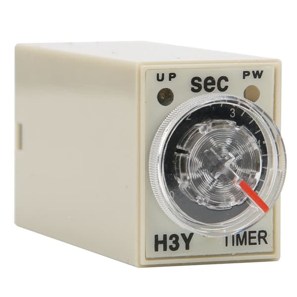 H3Y 2 8P Timerrelé 0 til 5 Sekunder Dial Timing 5A Flerbruks 12VDC