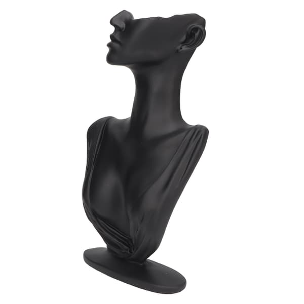 Sort Resin Elegant Letvægts Buste Display Stand til Halskæder med Stor Plads