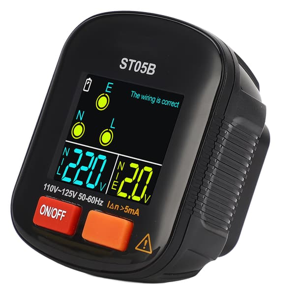 Stikkontakttester med LED-display US-stik 110-125V