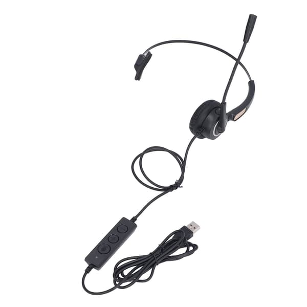 Støjreducerende headset, kablet, ergonomisk callcenter-hovedtelefon til kontortelefonsalg