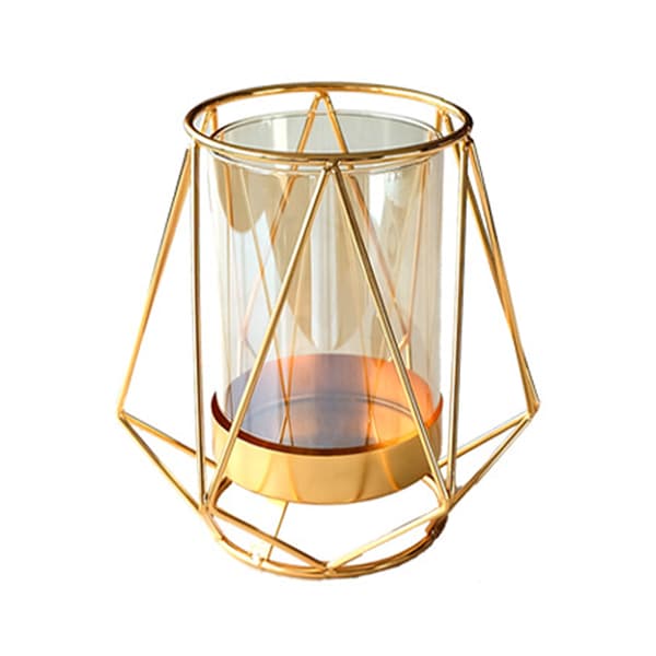 16x14cm Klar Glas Gulddekorerad Robust Blommavas för Bröllopskonst