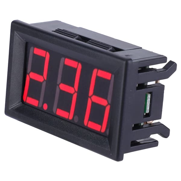 0.  56 tums digital DC ström display panel med två kablar 0-10A Amperemeter Röd