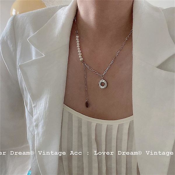 Kaulakoru Pearl Geometry Stud Choker muotikorut Ac1551
