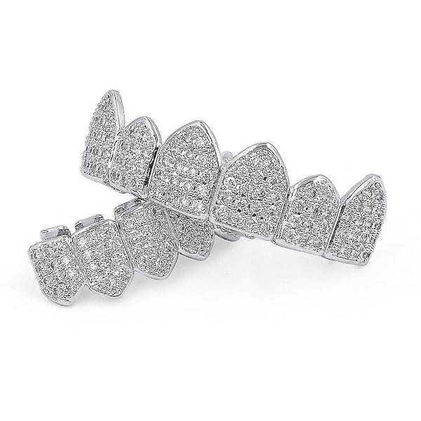 18k kullatut, hopeoidut Hip Hop Vampire Fangs -hampaat