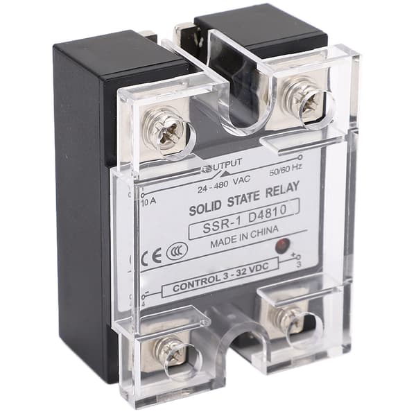 10A Solid State Relé DC Kontroll AC SSR Modul 24-480VAC Lastspenning