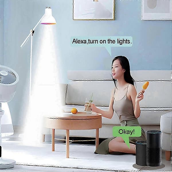 Fem WiFi GU10 smarta LED-lampor, dimbara, 5W, 220V, stöder smart hem-appkontroll, kompatibla med Alexa och Google Assistant.,Ny 2026