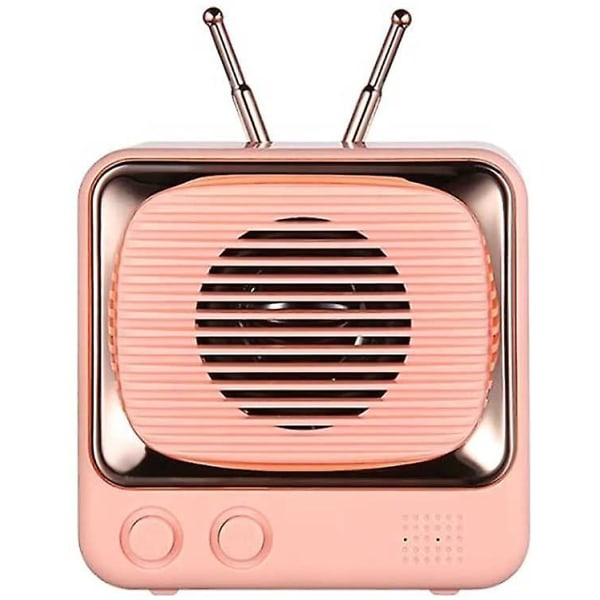 Retro Bluetooth högtalare Minikort Trådlös Subwoofer Rosa,