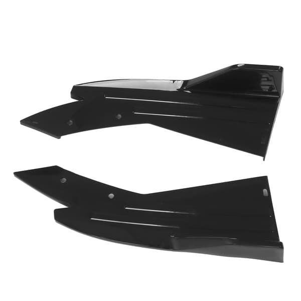 2ST Bil Front Kofanger Canard Læbe Sideskørt Splitter Spoiler Blank Sort Universal