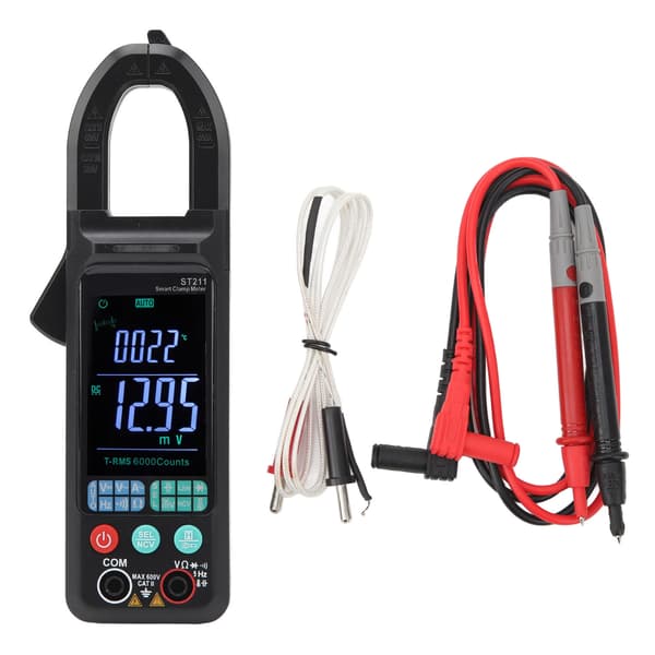 Stor Skærm Farve Clamp Meter Auto Smart Multimeter AC DC Spænding Modstand Kapacitans Sort