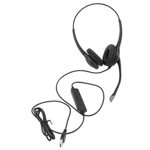 Støyreduserende USB-headset med mikrofon for PC Ergonomisk Klar Samtale Volumkontroll