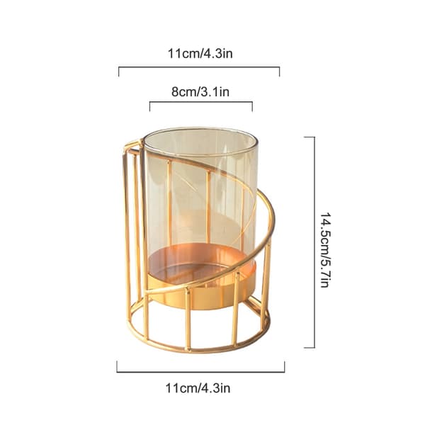 16x14cm Klar Glas Gulddekorerad Robust Blommavas för Bröllopskonst
